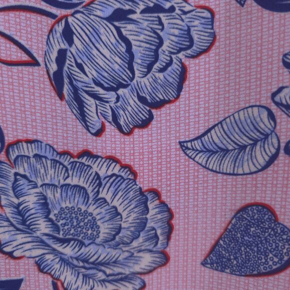 Kut from the Kloth Sheer Adriana Pink Blue Floral Cold Shoulder Back Tie M - Picture 11 of 11